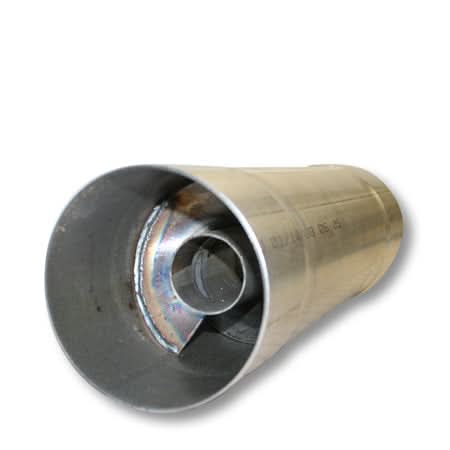 5" Round Body Stainless Twister Resonator | 4" - 5" Inlet/Outlet