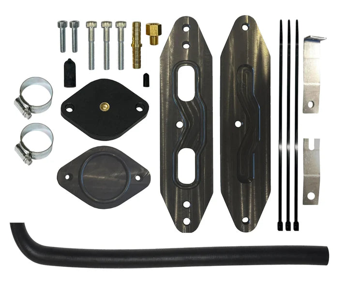 Cooler Upgrade 11-15 6.7L Powerstroke with Coolant Re-Route Hose for Factory Pyro, w/Pass Through plate