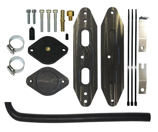 Cooler Upgrade 11-15 6.7L Powerstroke with Coolant Re-Route Hose for Factory Pyro, w/Pass Through plate