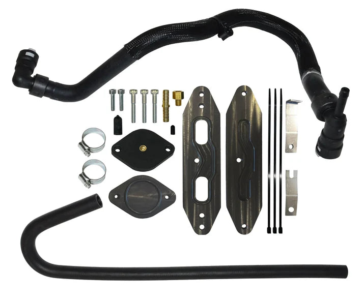 15.5-16 Powerstroke 6.7L Cooler Upgrade with Coolant Re-Route Hoses, w/Pass Through plate