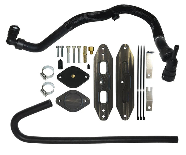 15.5-16 Powerstroke 6.7L Cooler Upgrade with Coolant Re-Route Hoses, w/Pass Through plate